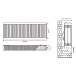 Flomasta 500mm x 1200mm 6026BTU White Type 22 Convector Radiator