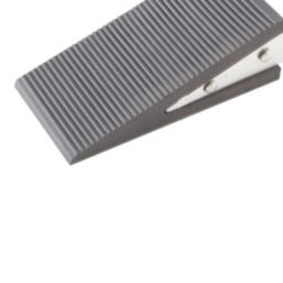Smith & Locke Door Stop Wedge with Stainless Steel Handle Black