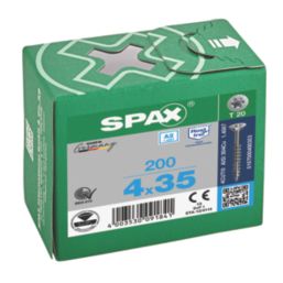 Spax  TX Countersunk Self Drilling Wood Screws 4mm x 35mm 200 Pack
