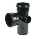 FloPlast  Push-Fit 92.5° Double Socket Branch Black 110mm