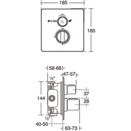 Ideal Standard Concept Easybox Concealed Dual Outlet Thermostatic Chrome Bath & Shower Mixer Valve With Diverter