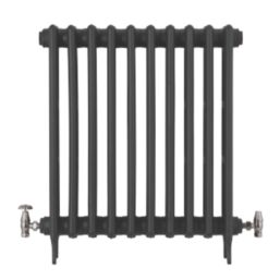 Arroll UK-10 15mm x 1/2" Black Nickel Angled & L/S Traditional Manual Radiator Valve & Lockshield