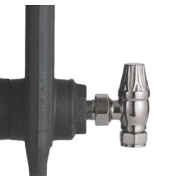 Arroll UK-10 15mm x 1/2" Black Nickel Angled & L/S Traditional Manual Radiator Valve & Lockshield
