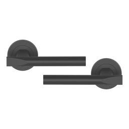Cooke & Lewis Wembrit Lever on Rose Door Handles Pair Matt Black