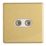 Contactum Lyric 2-Gang Female Coaxial TV Socket Brushed Brass with White Inserts