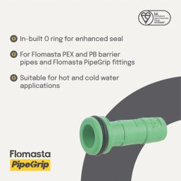 Flomasta NDSI10M1 Polybutylene & PEX Push-Fit Pipe Insert 10mm 10 Pack