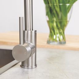 ETAL Forma Single Lever Kitchen Mixer Tap Brushed Steel Finish