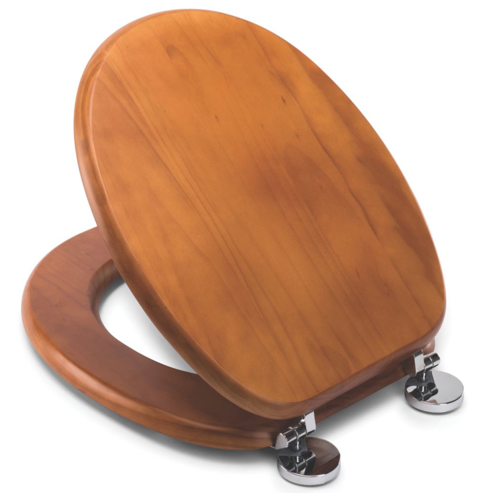 Croydex Davos Toilet Seat Pine Antique Screwfix