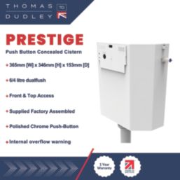 Thomas Dudley Ltd Prestige Push-Button Concealed Cistern 6 / 4Ltr