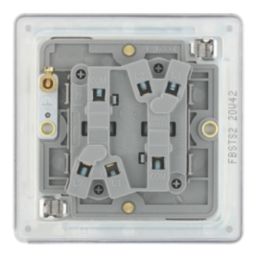 LAP  20A 16AX 2-Gang 2-Way Toggle Switch  Brushed Stainless Steel