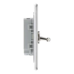 LAP  20A 16AX 2-Gang 2-Way Toggle Switch  Brushed Stainless Steel