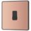 British General Evolve 20A 16AX 1-Gang Intermediate Light Switch Copper with Black Inserts