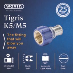 Wavin Tigris  Multi-Layer Composite Press-Fit Adapting Female Couplers 0.75" x 20mm 10 Pack