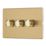 Contactum Lyric 3-Gang 2-Way LED Dimmer Switch  Brushed Brass
