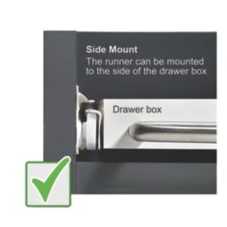 Essentials White Self-Closing Roller Drawer Runners 450mm 2 Pack