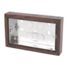 Varilight  2-Gang Surface Pattress Dark Oak Double Wall Box 25mm