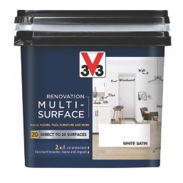 V33 750ml White Satin Acrylic Multi Surface Paint