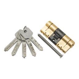Smith & Locke Fire Rated 3 Star Diamond Double Cylinder Lock 40-40 (80mm) Polished Brass