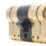 Smith & Locke Fire Rated 3 Star Diamond Double Cylinder Lock 40-40 (80mm) Polished Brass