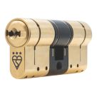 Smith & Locke Fire Rated 3 Star Diamond Double Cylinder Lock 40-40 (80mm) Polished Brass