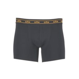 Site 2 Pack Black Medium Mens Boxer Shorts