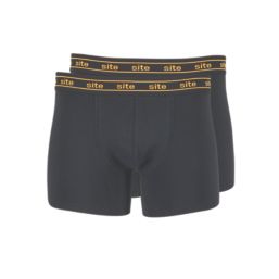 Site 2 Pack Black Medium Mens Boxer Shorts