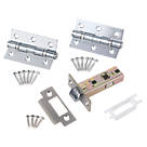 Smith & Locke Fire Rated Latch Pack Satin Chrome