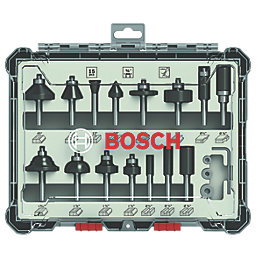 Bosch  1/4" Shank Router Bit Set 15 Pieces
