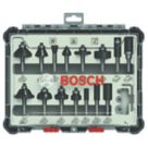 Bosch 1/4" Shank Router Bit Set 15 Pcs