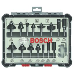 Bosch 1/4" Shank Router Bit Set 15 Pcs