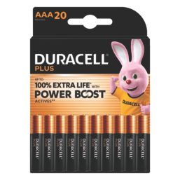 Duracell Plus AAA 1.5V Alkaline Batteries 20 Pack