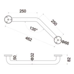 Glomma Angled Household Grab Rail Polished Chrome 462mm