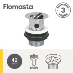 Flomasta Slotted Captive Basin Waste Chrome-Plated Brass 32mm