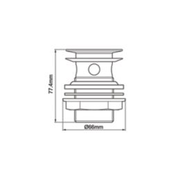 Flomasta Slotted Captive Basin Waste Chrome-Plated Brass 32mm