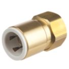 Flomasta  Brass Push-Fit Adapting Female Coupler Pipe Fitting Adaptor 22mm x 3/4"