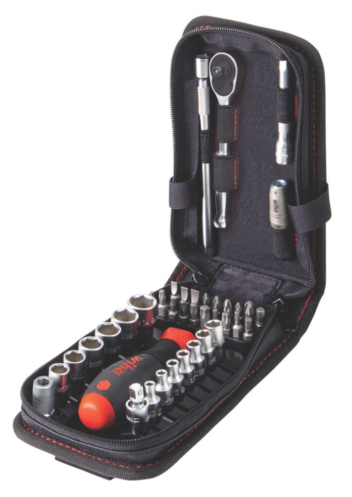 Wiha 1/4" Drive Nut Driver & Bit Set 40 Pieces Screwfix