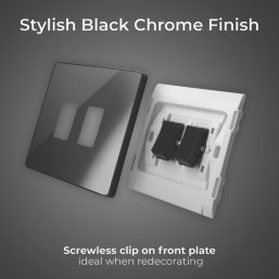 British General Evolve 20A 16AX 2-Gang 2-Way Light Switch  Black Chrome