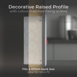 British General Nexus Metal 45A 1-Gang DP Cooker Switch Polished Chrome with LED