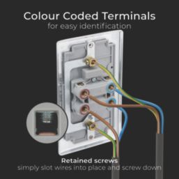 British General Nexus Metal 45A 1-Gang DP Cooker Switch Polished Chrome with LED