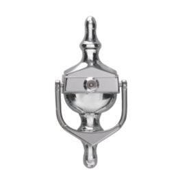 Fab & Fix Classic Door Knocker with Spyhole Polished Chrome 76mm x 162mm
