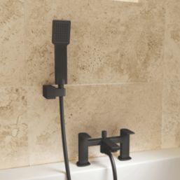 Aqualisa Downtown Black 121mm Deck Mounted Dual Control Manual Shower Mixer Tap