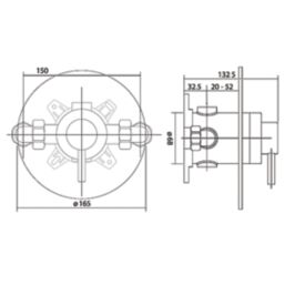 Triton Elina Concealed Single Outlet Thermostatic Chrome Mixer Shower Valve