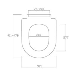 Swirl  Soft-Close with Quick-Release D-Shaped Toilet Seat Stainless Steel & Plastic White