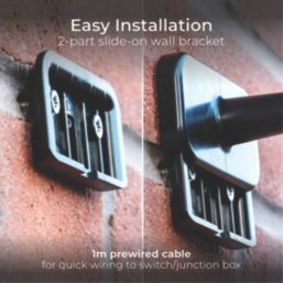 Luceco Essence Outdoor LED Floodlight with Ball Joint With PIR Sensor Black 50W 5250lm