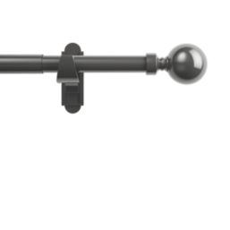 Rothley Polished Gunmetal Extendable Curtain Pole w/ Orb Finials 28mm x 71-120cm