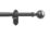Rothley Polished Gunmetal Extendable Curtain Pole w/ Orb Finials 28mm x 71-120cm