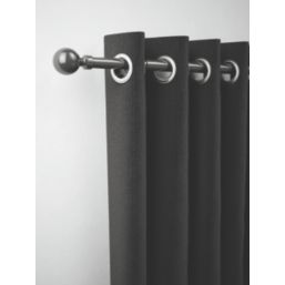 Rothley Polished Gunmetal Extendable Curtain Pole w/ Orb Finials 28mm x 71-120cm