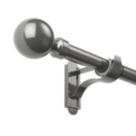 Rothley Polished Gunmetal Extendable Curtain Pole w/ Orb Finials 28mm x 71-120cm