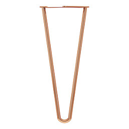 Rothley 2-Pin Hairpin Worktop Leg Polished Copper 350mm
