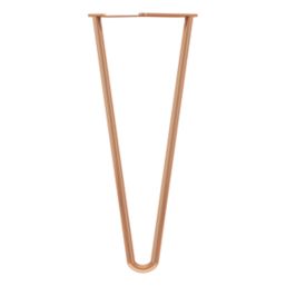 Rothley 2-Pin Hairpin Furniture Leg Polished Copper 350mm
